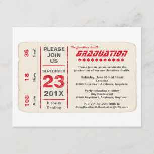 Invitation Obtention du diplôme de billet d'étoile de sports,