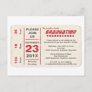 Invitation Obtention du diplôme de billet d'étoile de sports,