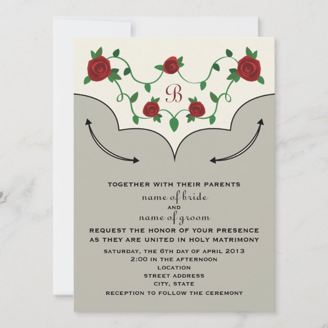 Invitation occidental de mariage de chemise (Devant)
