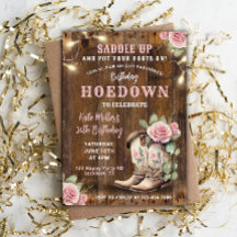 Occidental Hodown Floral Cowgirl Anniversaire avec
