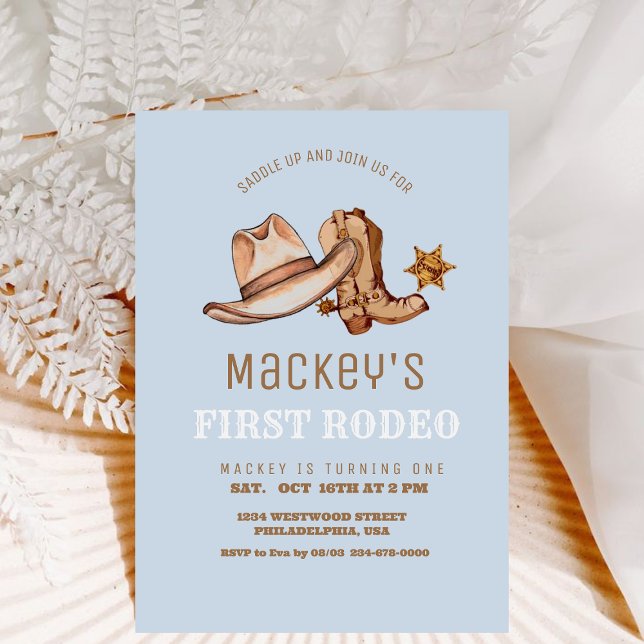 Invitation Occidental Premier Rodeo Cowboy Anniversaire (Créateur téléchargé)