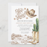 Occidental Rustique Cowboy Cactus Anniversaire