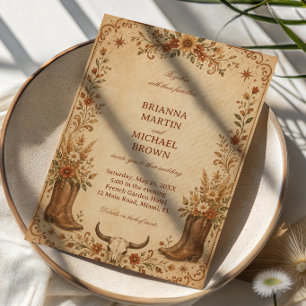 Invitation Occidental Rustique Vintage