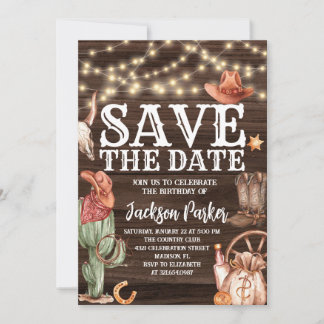 Invitation Occidental Sauver la date Anniversaire Pays Annive