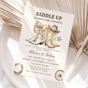 Invitation Occidentale Cowboy Coowgirl Anniversaire