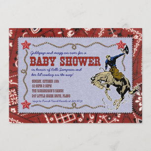 Invitation occidentale de baby shower de cowboy