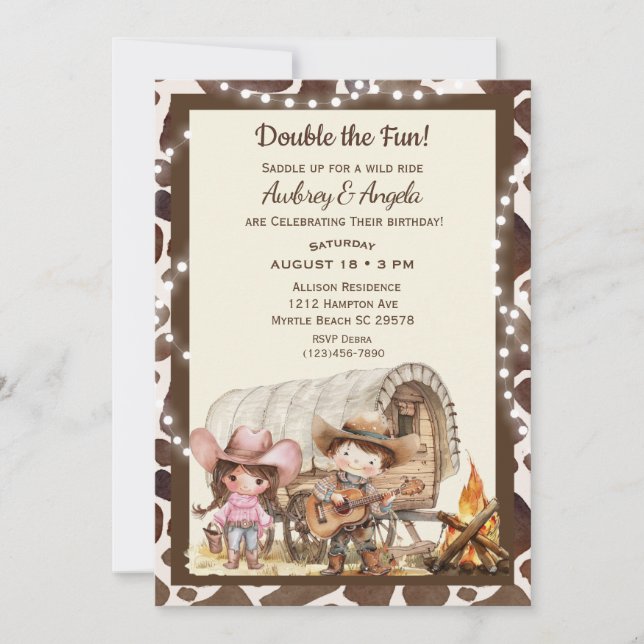 Invitation Occidentale de Cowboy (Devant)