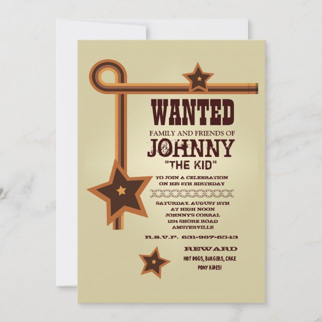 Invitation occidentale de trois étoiles (Devant)