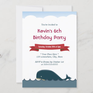 Invitation Ocean Adventure Whale & Sea Birthday