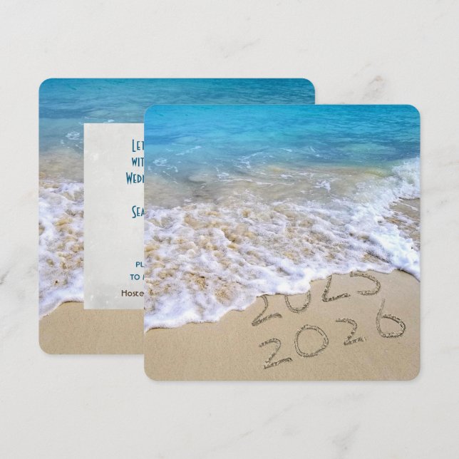 Invitation Ocean Beach 2025 Fête du Nouvel An (Devant / Derrière)