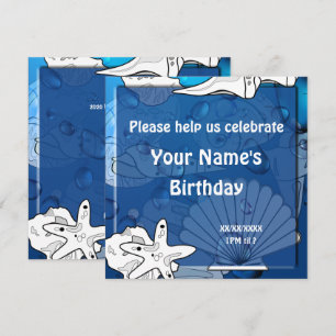 Invitation Ocean Beach Anniversaire Fête Coquillage Invitatio