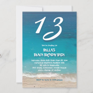 Invitation Ocean Beach fête d'anniversaire pour les enfants
