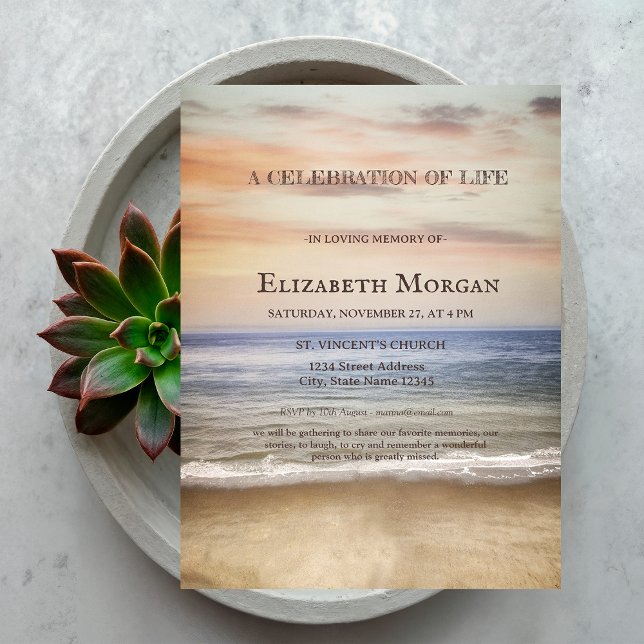 Invitation Ocean Beach Fête De La Vie (Créateur téléchargé)