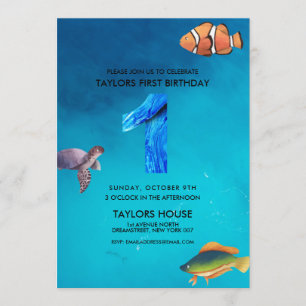 Invitation Ocean Creatures 1er anniversaire