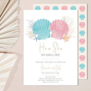 Invitation Ocean Gender Reveillez Lui ou Elle Baby shower inv