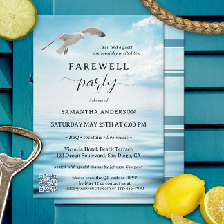 Invitation Ocean Seagull Freedom Farewell Retirement Invitati