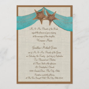Invitation Ocean Starfish et Net Mariage
