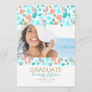 Invitation Ocean Treasures White Beach Photo Party