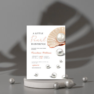 Invitation Océan un peu perle sous le baby shower de mer