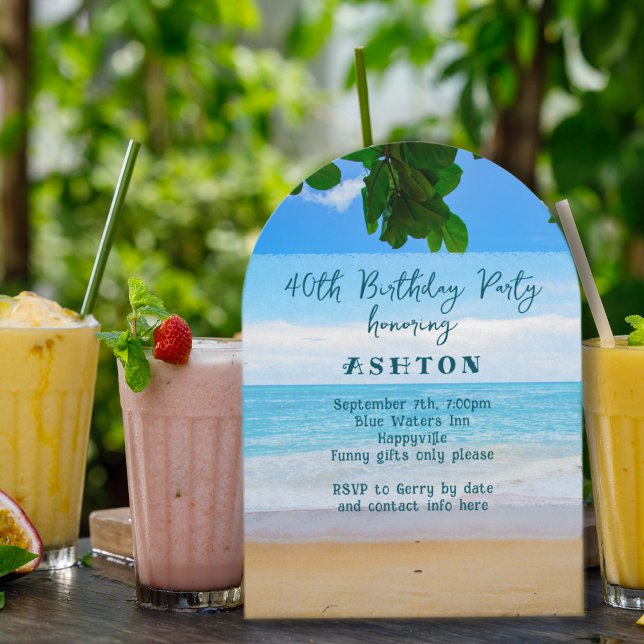 Invitation Ocean View Fête d'anniversaire adulte (Créateur téléchargé)