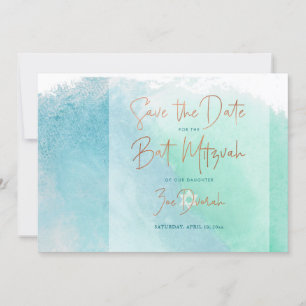 Invitation Ocean Watercolor Beach Bat mitzvah Enregistrer la 