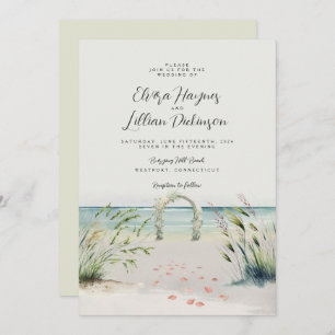 Invitation Oceanfront Romance Aquarelle Boho Mariage Invitat