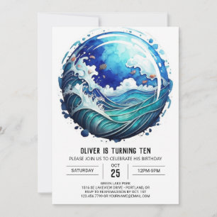 Invitation Océanique Pastel Anniversaire
