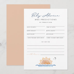 Invitation OCEANSIDE Beach Baby Advice and Predictions Card
