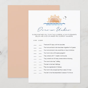 Invitation OCEANSIDE Beach Baby Over Under Baby shower Game