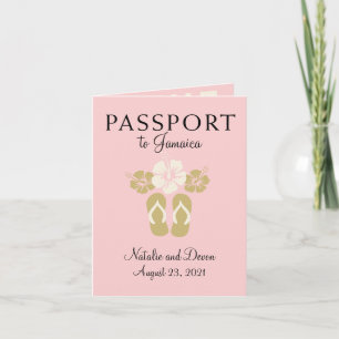 Invitation Ocho Rios Jamaïque Passport Flip Flops Hibiscus
