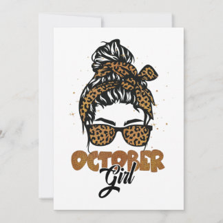Invitation Octobre Fille Messy Lunettes de soleil Cheveux Leo