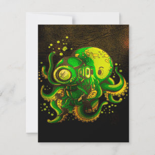 Invitation Octopus d'art moderne Océan mystérieux