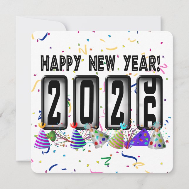 Invitation Odometer New Years Party 2026 (Devant)