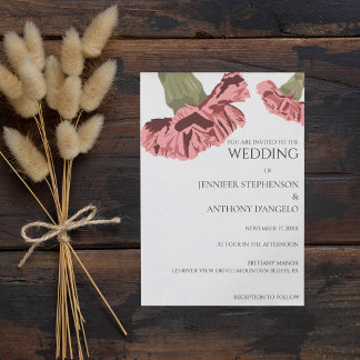 Invitation Oeillets roses Moderne Floral Personnalisé