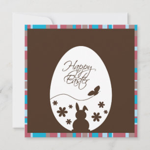 Invitation Œuf de Pâques au chocolat brun moderne joyeux