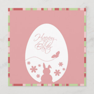 Invitation Œuf de Pâques rose pastel Moderne Joyeuses Pâques