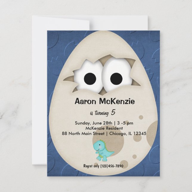 Invitation Oeuf Dinosaure (Devant)