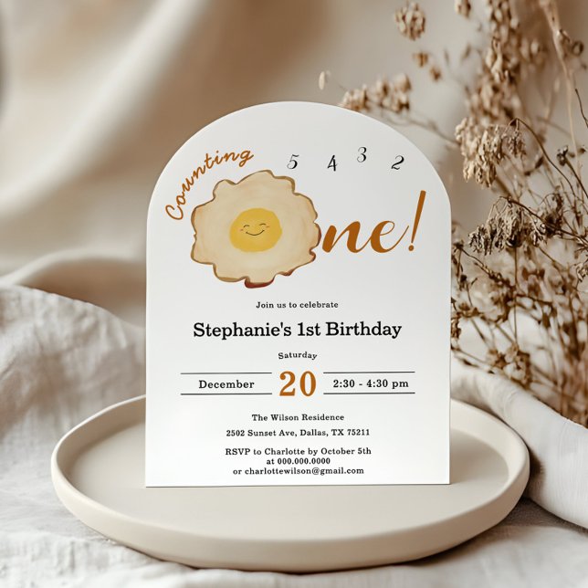 Invitation Oeuf frit mignon 1er anniversaire (Créateur téléchargé)