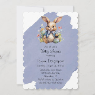 Invitation Oeufs de lapin de Pâques et Baby shower de fleurs