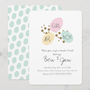 Invitation Oeufs de printemps modernes Révéler le genre Garço