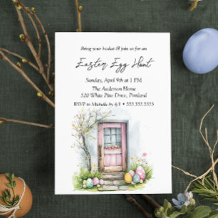 Invitation Oeufs Devant La Porte Chasse Aux Oeufs De Pâques