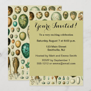 Invitation Œufs d'oiseaux vintage Art de l'œuf de poisson fra