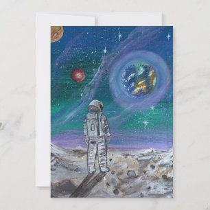 Invitation Œuvre d'art faite main - Vue de la Terre