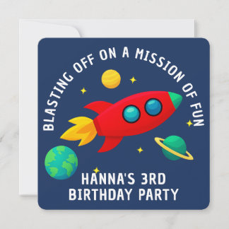 Invitation Of Custom Birthday Party | Blue Space Einladung
