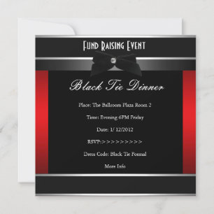 Invitation officiel de la Cravate noire rouge