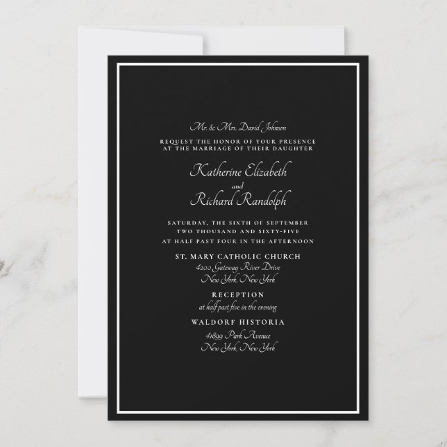 Invitation officielle des parents de la mariée noi (Devant)