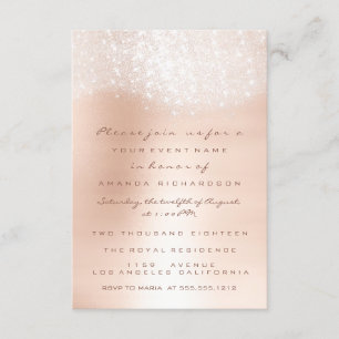 Invitation officielle pailletée ombrée or rose sci
