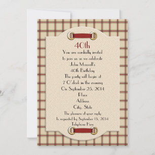 Invitation officielle pour les 40 ans d'un homme