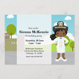 Invitation officier en uniforme de la marine