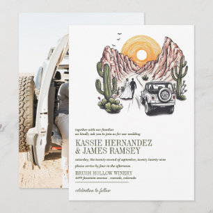Invitation Offroad Canyon Couple Mariage